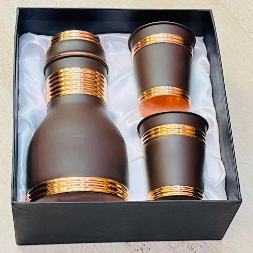 Pure Copper Black Silk Finish Drinkware Gift Set