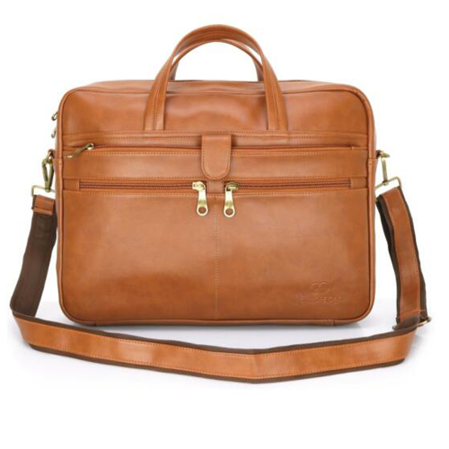 Leather Gold Bag front zip