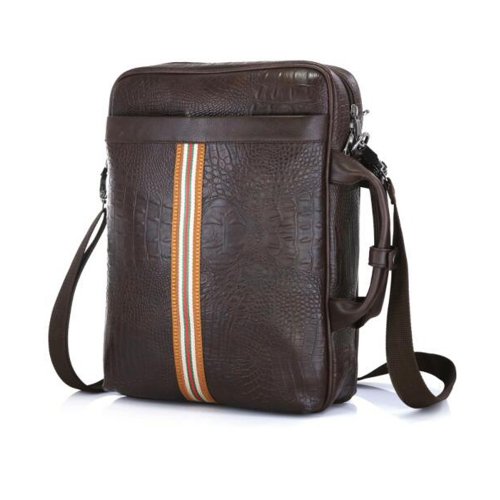 Textured Leather Brown Bag for office