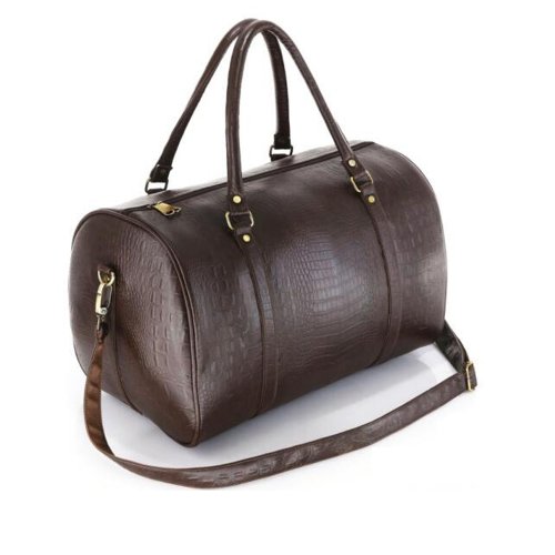 Brown Textured Duffle Bag brown