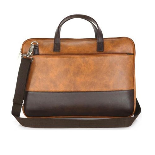2 Toned Brown Laptop slim bag| leather
