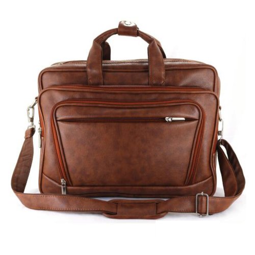 Leather brown bag for office