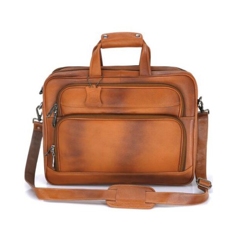 Brown shaded laptop leather organizer